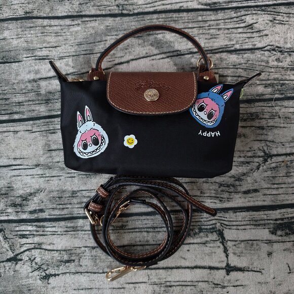 Longchamp x POP MART Black Mini Crossbody Bag - Picture 1 of 5